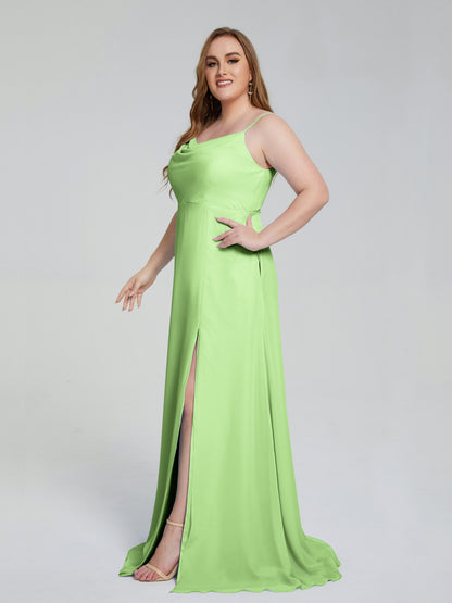 Rachel Sleeveless Split Plus Size Long Bridesmaid Dresses