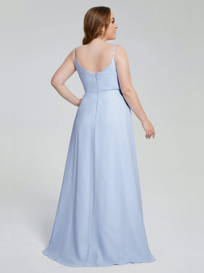 Rachel Sleeveless Split Plus Size Long Bridesmaid Dresses