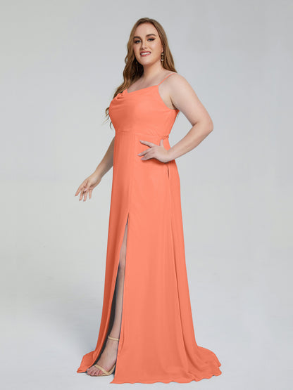 Rachel Sleeveless Split Plus Size Long Bridesmaid Dresses