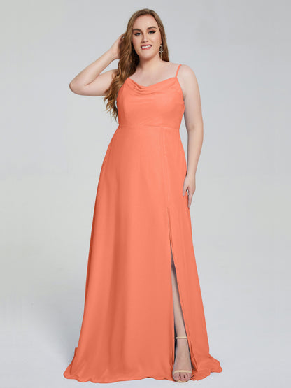 Rachel Sleeveless Split Plus Size Long Bridesmaid Dresses