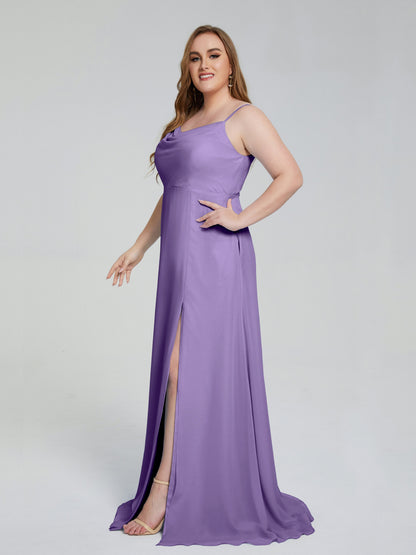 Rachel Sleeveless Split Plus Size Long Bridesmaid Dresses