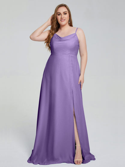 Rachel Sleeveless Split Plus Size Long Bridesmaid Dresses