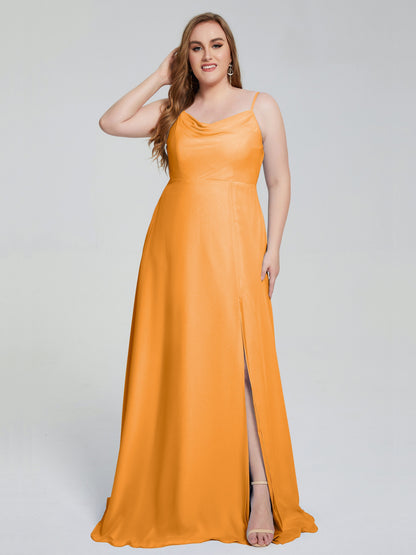 Rachel Sleeveless Split Plus Size Long Bridesmaid Dresses