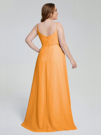 Rachel Sleeveless Split Plus Size Long Bridesmaid Dresses