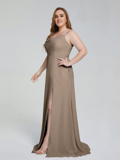 Rachel Sleeveless Split Plus Size Long Bridesmaid Dresses