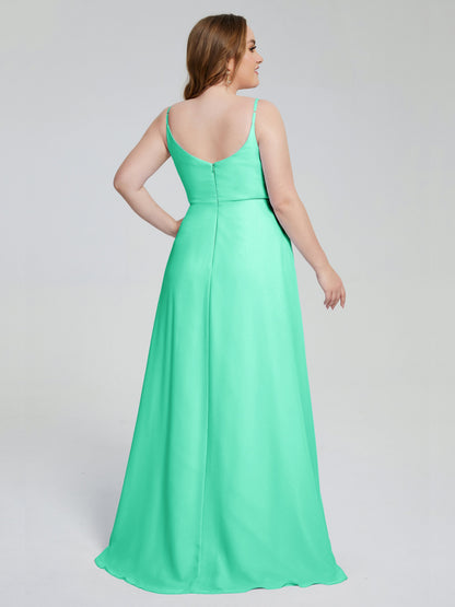 Rachel Sleeveless Split Plus Size Long Bridesmaid Dresses