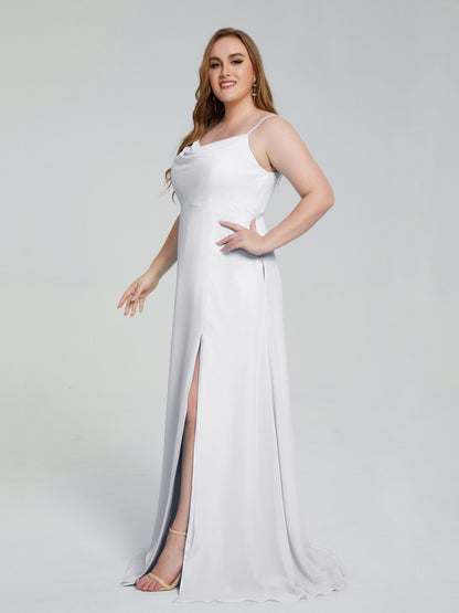 Rachel Sleeveless Split Plus Size Long Bridesmaid Dresses
