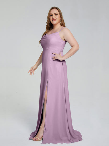 Rachel Sleeveless Split Plus Size Long Bridesmaid Dresses