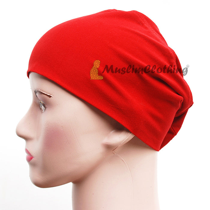 Red Women's Pullover Underscarf For Scarves Hijabi Veil One-Size