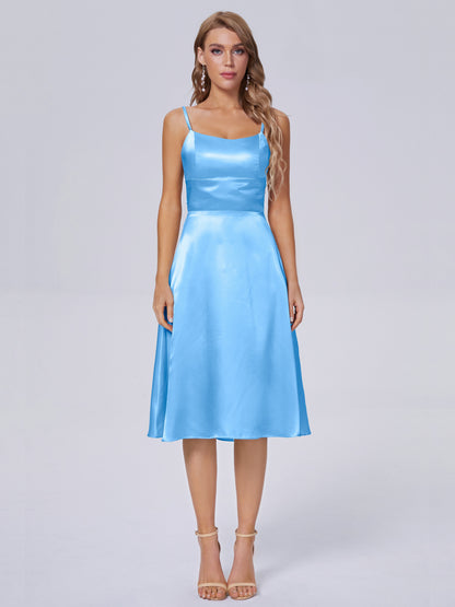 Rowan Scoop Soft Satin Short Bridesmaid Dresses