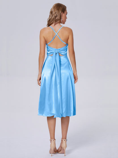 Rowan Scoop Soft Satin Short Bridesmaid Dresses