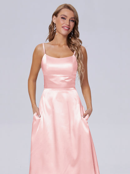 Rowan Scoop Soft Satin Short Bridesmaid Dresses