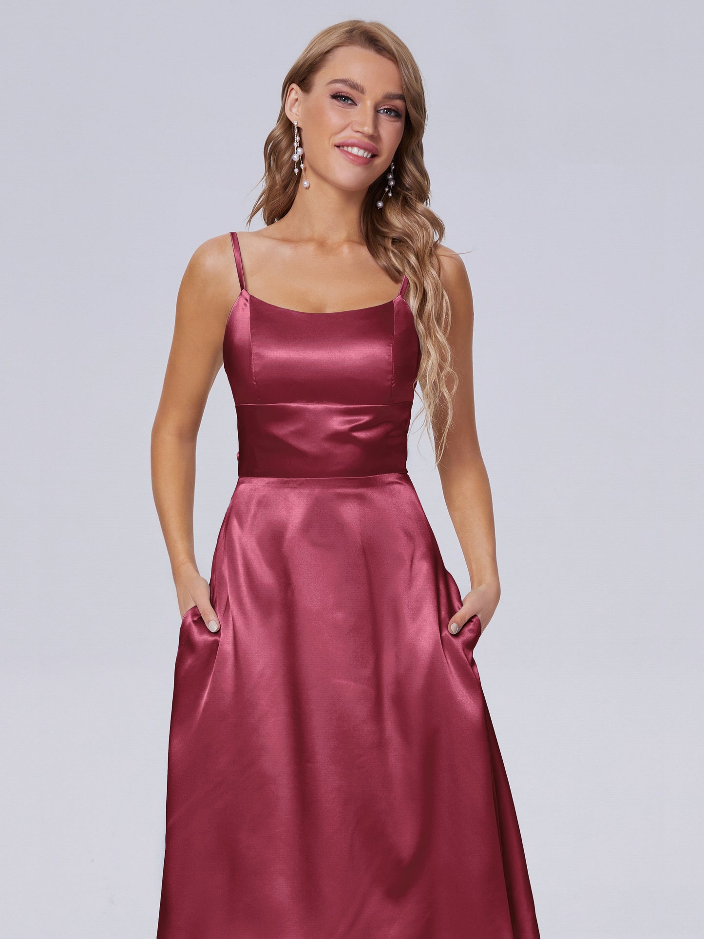 Rowan Scoop Soft Satin Short Bridesmaid Dresses