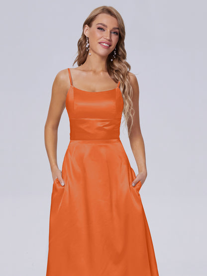 Rowan Scoop Soft Satin Short Bridesmaid Dresses