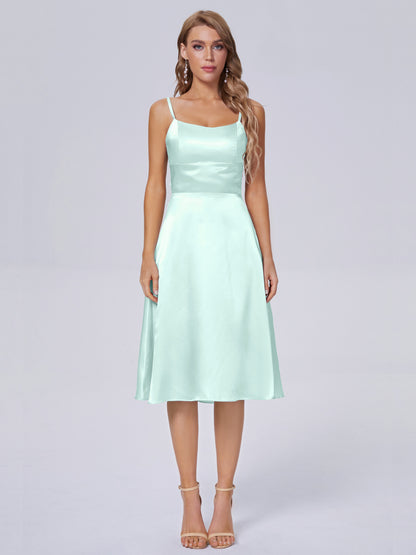 Rowan Scoop Soft Satin Short Bridesmaid Dresses