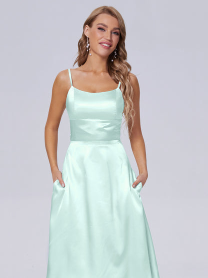 Rowan Scoop Soft Satin Short Bridesmaid Dresses