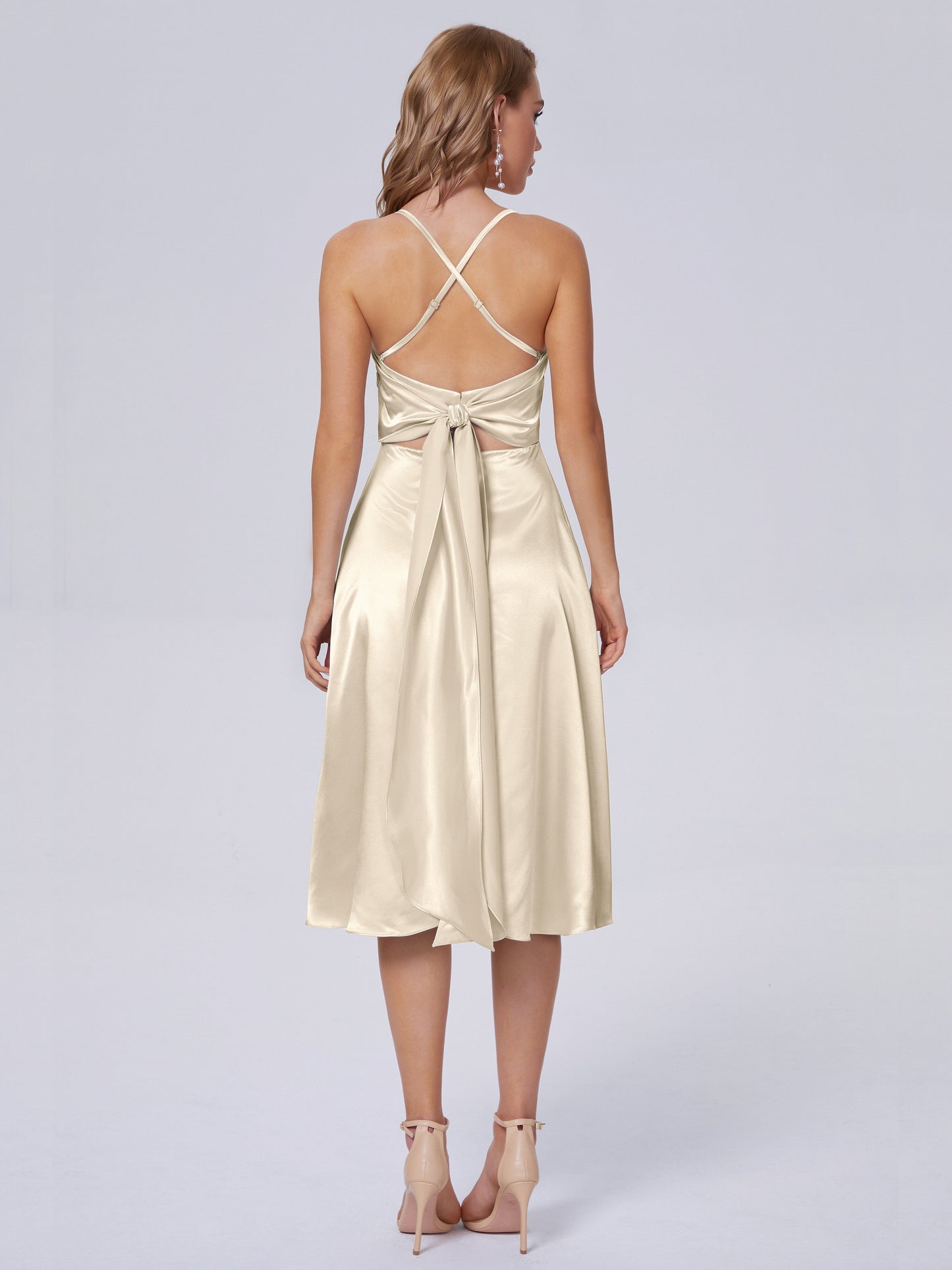 Rowan Scoop Soft Satin Short Bridesmaid Dresses