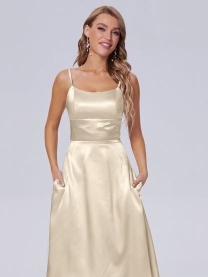Rowan Scoop Soft Satin Short Bridesmaid Dresses