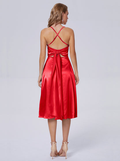 Rowan Scoop Soft Satin Short Bridesmaid Dresses