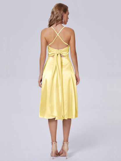 Rowan Scoop Soft Satin Short Bridesmaid Dresses
