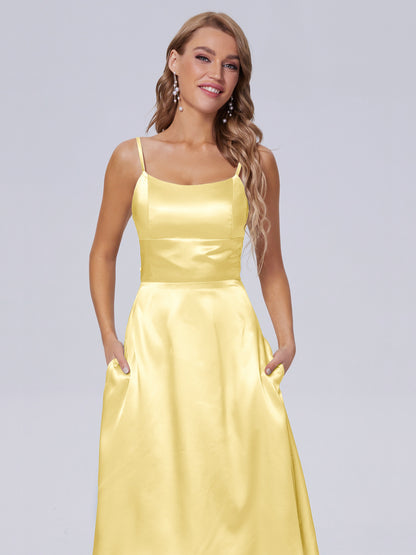 Rowan Scoop Soft Satin Short Bridesmaid Dresses