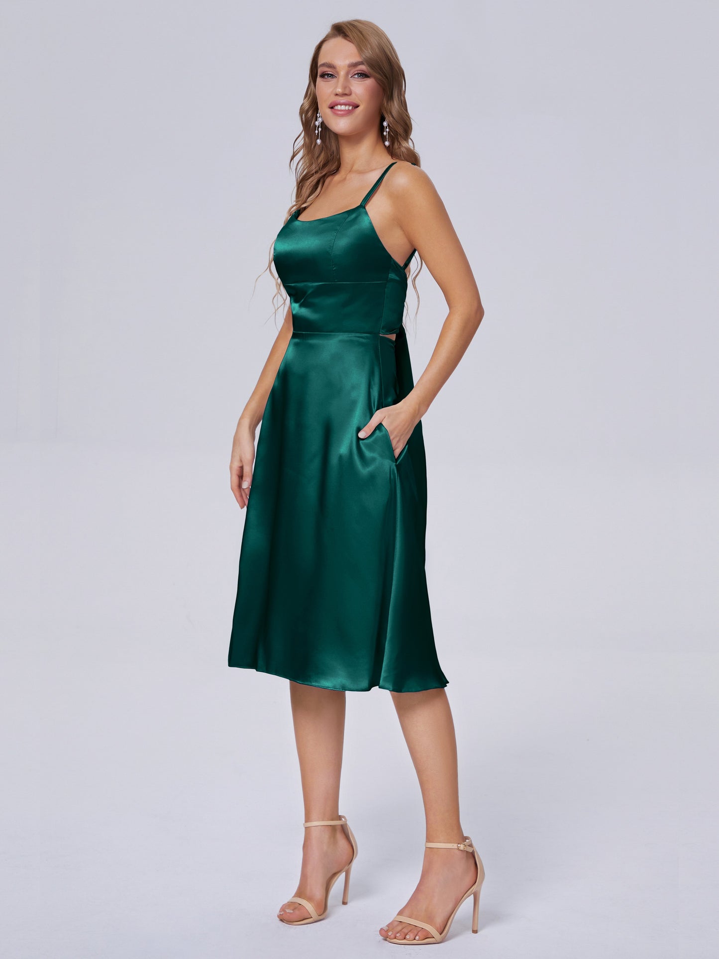 Rowan Scoop Soft Satin Short Bridesmaid Dresses