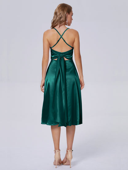 Rowan Scoop Soft Satin Short Bridesmaid Dresses