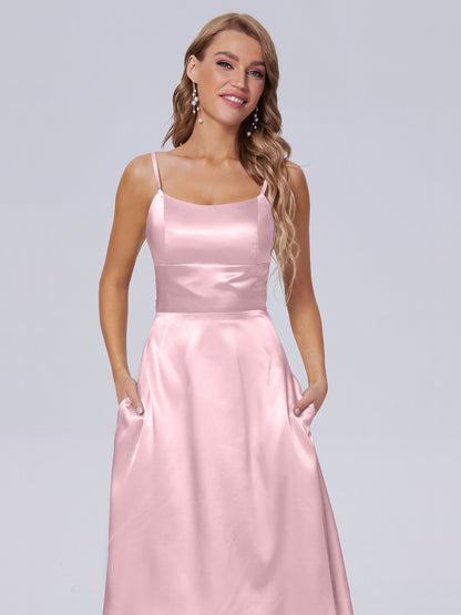 Rowan Scoop Soft Satin Short Bridesmaid Dresses