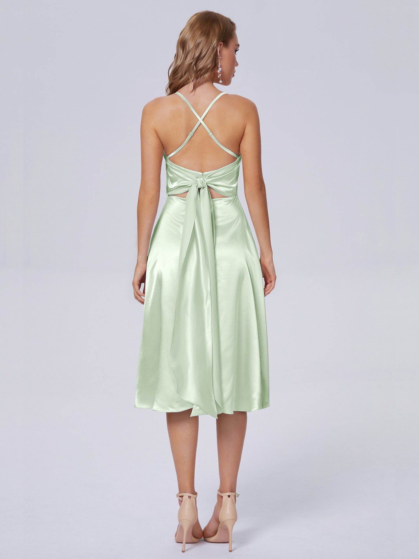 Rowan Scoop Soft Satin Short Bridesmaid Dresses