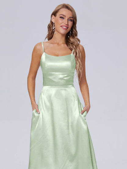 Rowan Scoop Soft Satin Short Bridesmaid Dresses