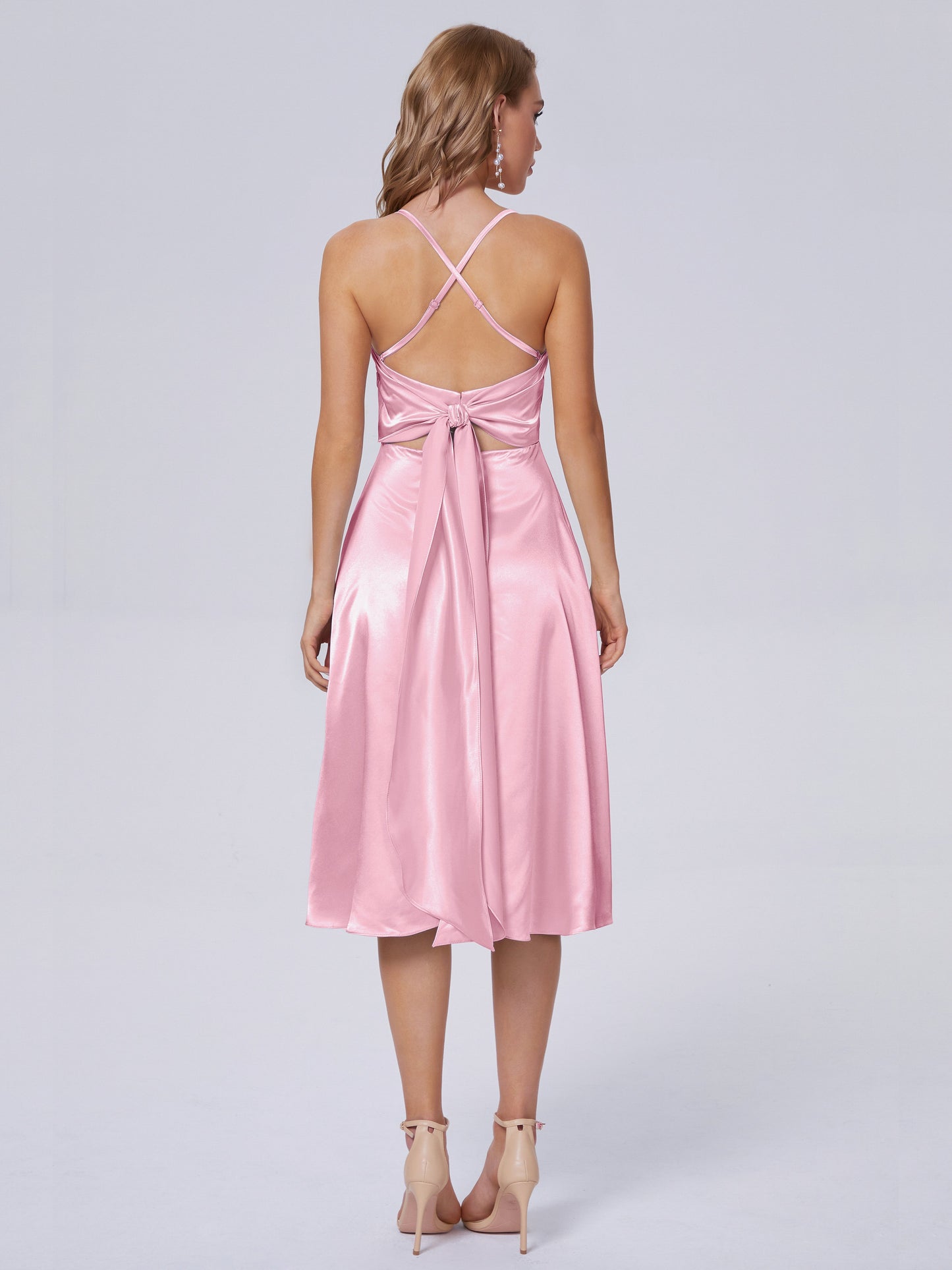 Rowan Scoop Soft Satin Short Bridesmaid Dresses