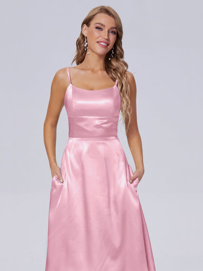Rowan Scoop Soft Satin Short Bridesmaid Dresses