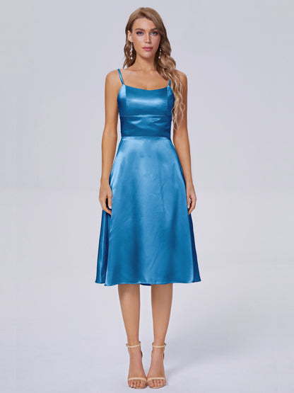 Rowan Scoop Soft Satin Short Bridesmaid Dresses