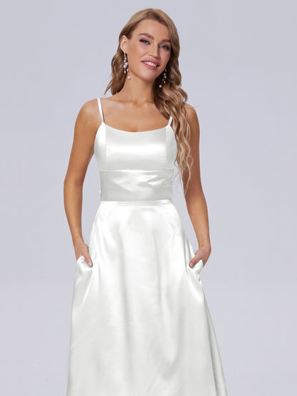 Rowan Scoop Soft Satin Short Bridesmaid Dresses