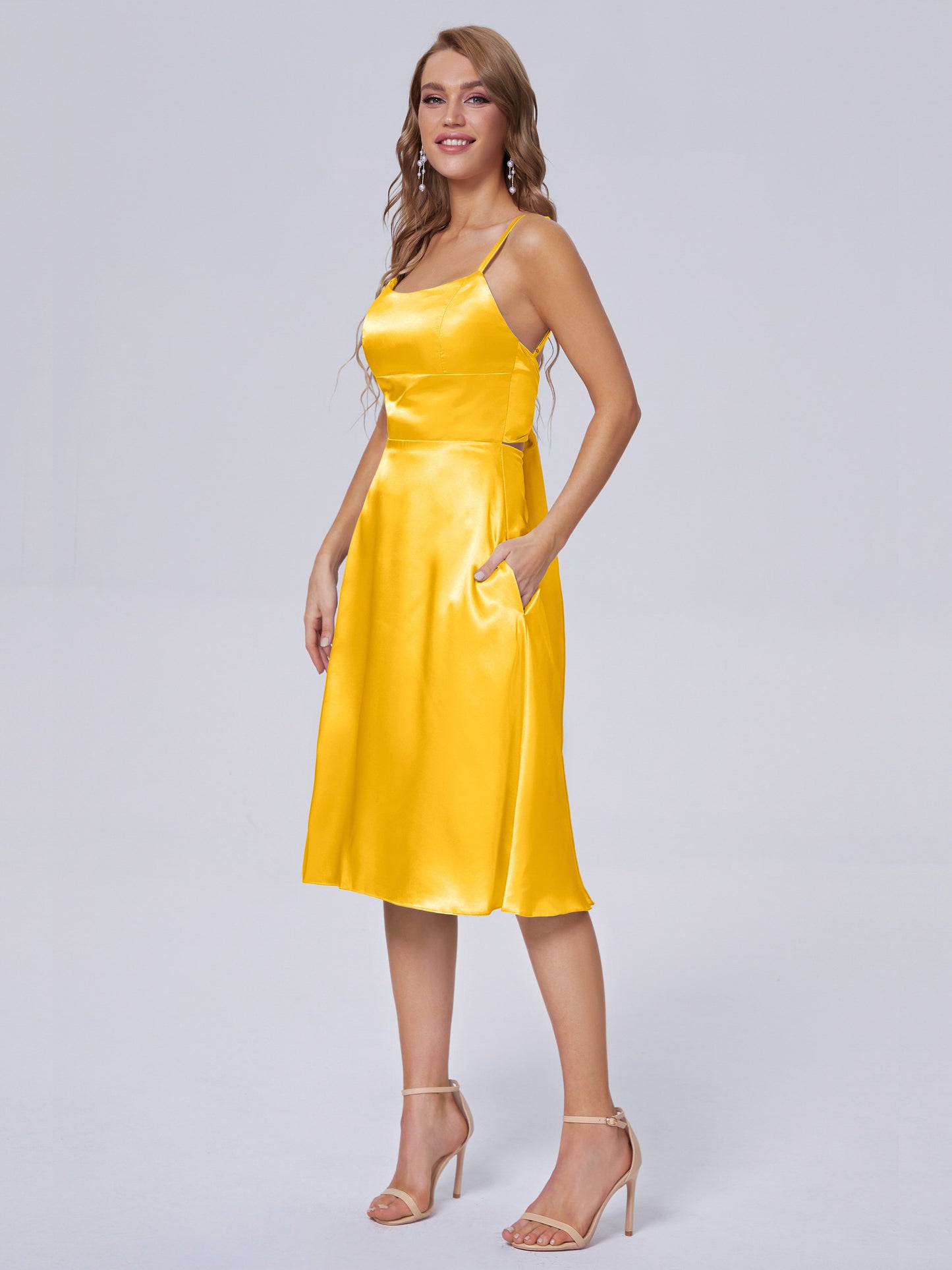 Rowan Scoop Soft Satin Short Bridesmaid Dresses