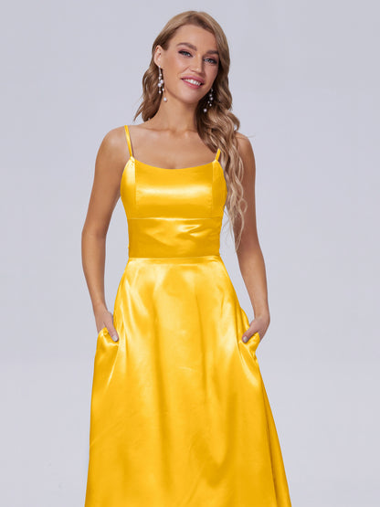 Rowan Scoop Soft Satin Short Bridesmaid Dresses