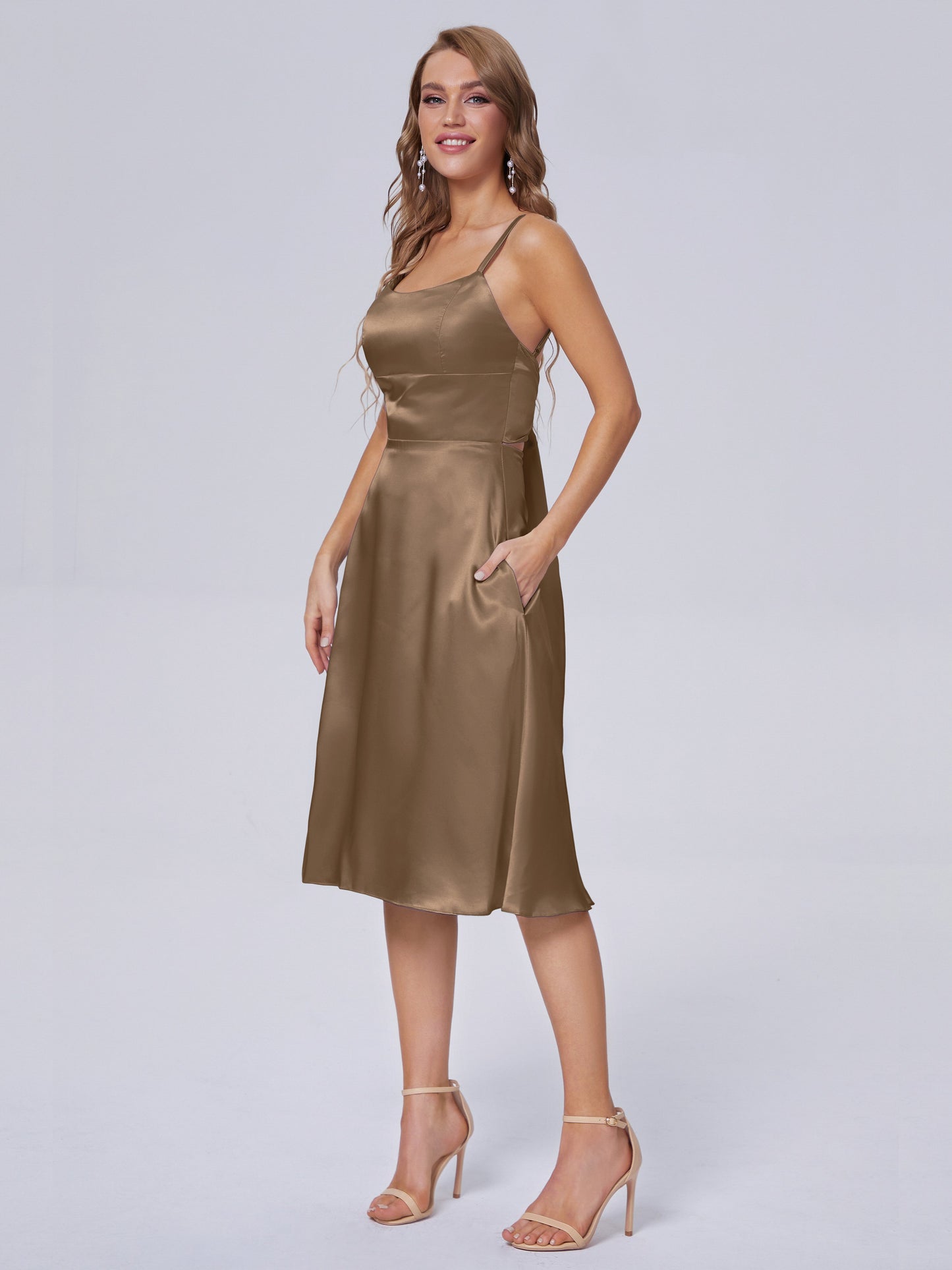 Rowan Scoop Soft Satin Short Bridesmaid Dresses