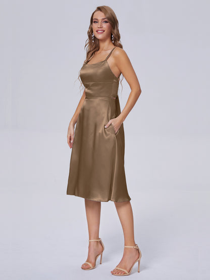 Rowan Scoop Soft Satin Short Bridesmaid Dresses