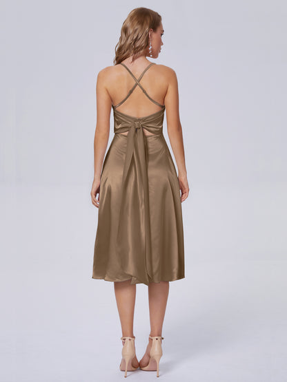 Rowan Scoop Soft Satin Short Bridesmaid Dresses