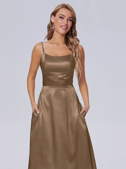 Rowan Scoop Soft Satin Short Bridesmaid Dresses