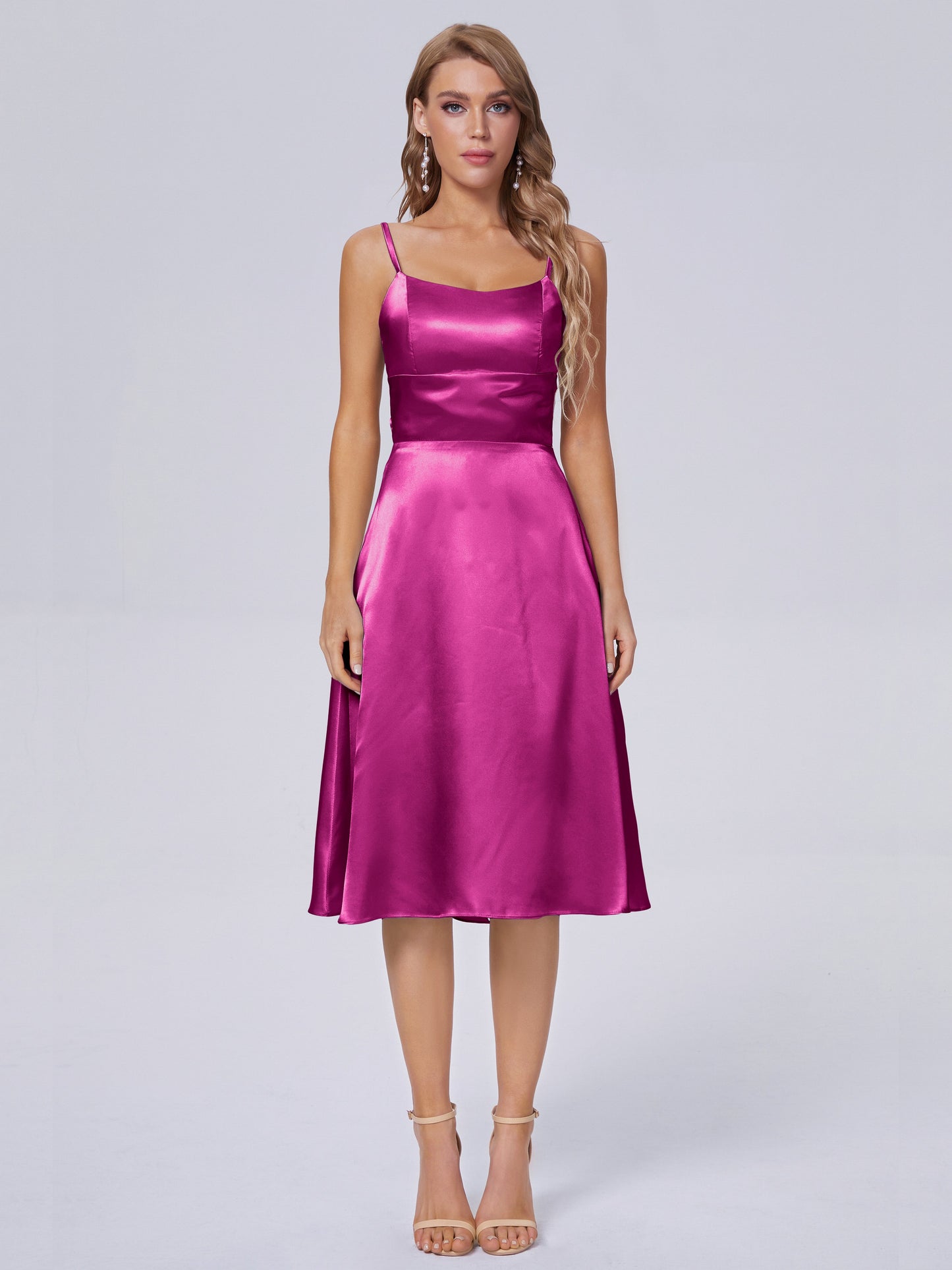 Rowan Scoop Soft Satin Short Bridesmaid Dresses