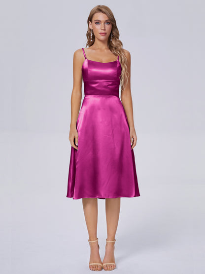 Rowan Scoop Soft Satin Short Bridesmaid Dresses