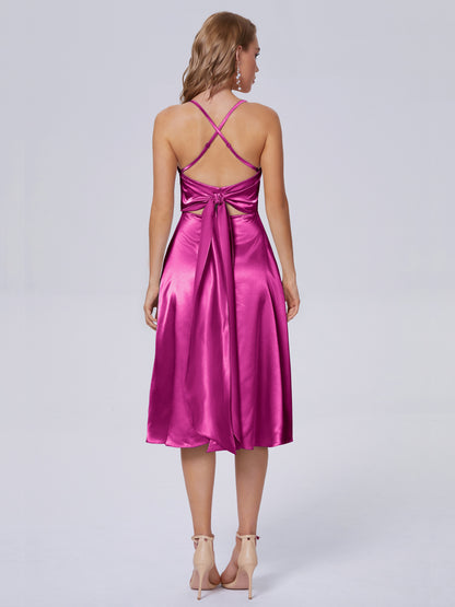 Rowan Scoop Soft Satin Short Bridesmaid Dresses