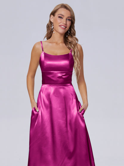Rowan Scoop Soft Satin Short Bridesmaid Dresses