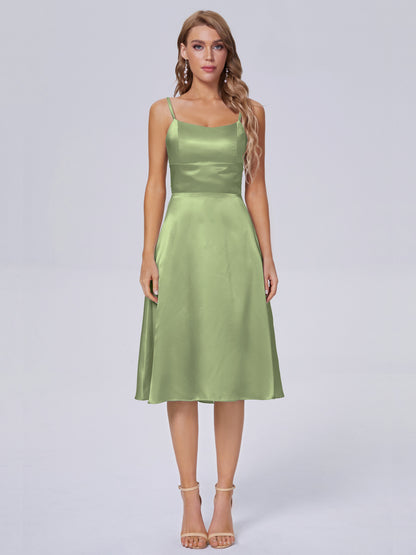 Rowan Scoop Soft Satin Short Bridesmaid Dresses