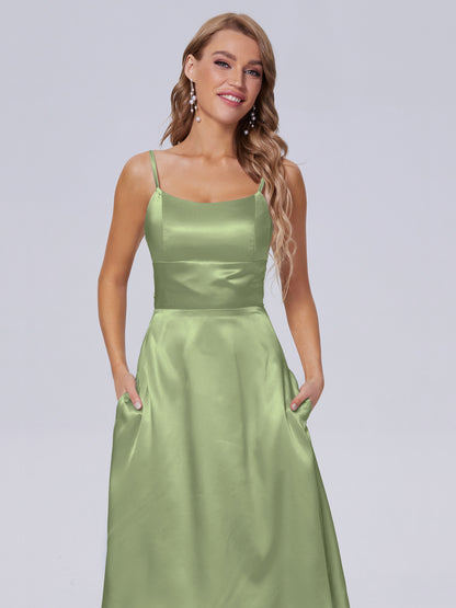 Rowan Scoop Soft Satin Short Bridesmaid Dresses