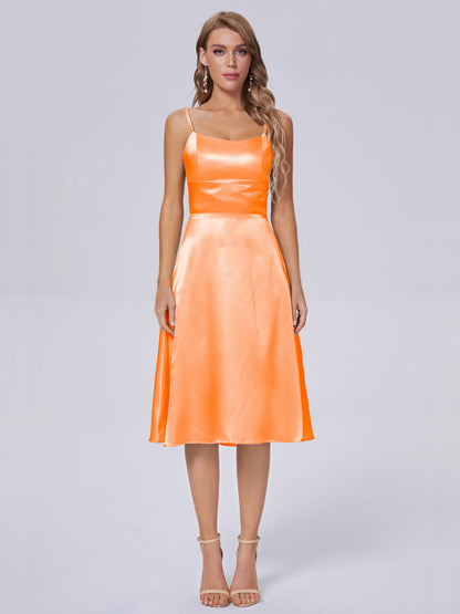 Rowan Scoop Soft Satin Short Bridesmaid Dresses