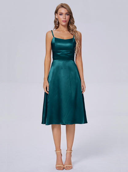 Rowan Scoop Soft Satin Short Bridesmaid Dresses