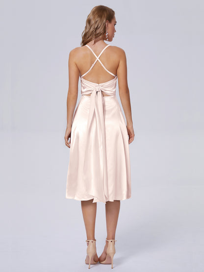 Rowan Scoop Soft Satin Short Bridesmaid Dresses