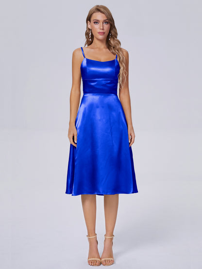 Rowan Scoop Soft Satin Short Bridesmaid Dresses
